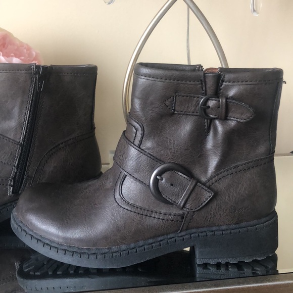 b.o.c Børn Ankle Double Buckle Strap Side Zipper Leather